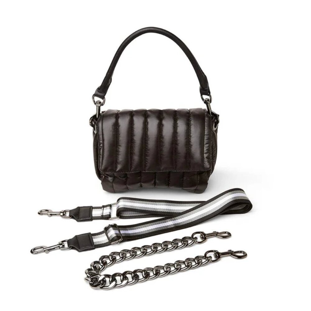 NWT Think Royln Bar Bag Pearl black with Gunmetal